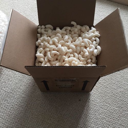 1 cubic foot of previously gently used packing peanuts assorted shapes white for sale