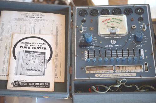 Superior instruments co. model tv-11 vacume tube tester with manuals &amp; tubes for sale