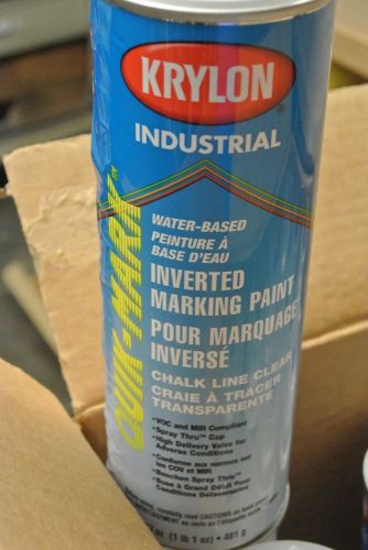 Lot of 12 KRYLON Industrial Quick-Mark Inverted Marking Paint Spray Cans, clear