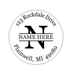 Monogram Round Address Stamp - Personalized Self Inking Rubber Stamp Gift Idea