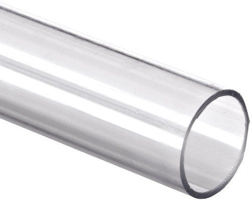 Small Parts Polycarbonate Tubing, 1 1/4&#034; ID x 1 1/2&#034; OD x 1/8&#034; Wall, Clear Color