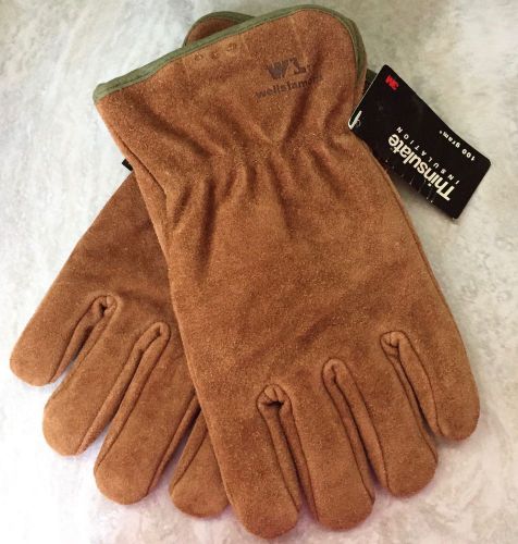 Wells lamont suede work glove, l with 100 gram thinsulate, factory second for sale
