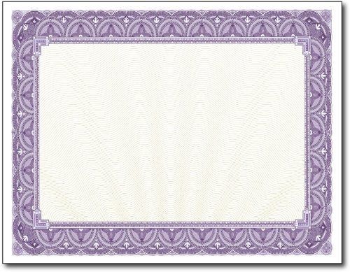 Great Papers! 28lb Purple Border Certificates - 100 Certificates