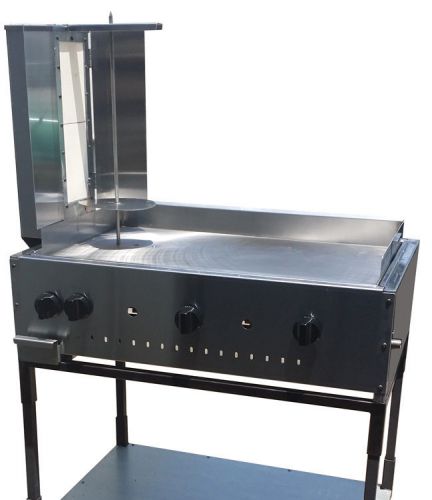 New. taco cart. 36&#034; flat top griddle plate w/ gyro (taco al pastor) made in usa. for sale