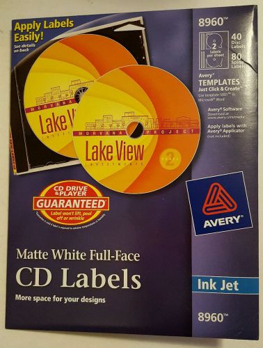 Avery Dennison 8960 CD DVD labels 40/pack matte white full face genuine