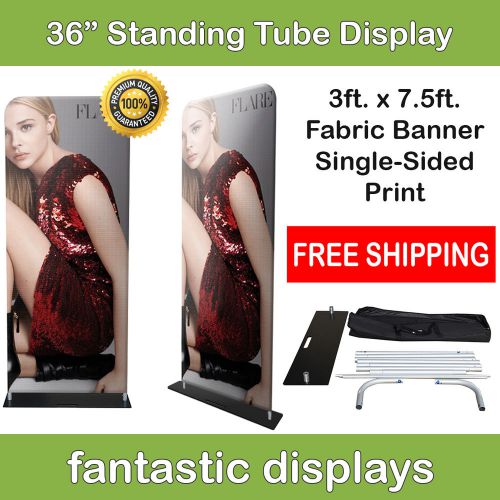 36&#034; standing tube display tension fabric banner print for trade show exhibit ez for sale