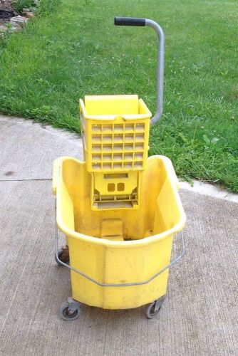 Commercial Mop Bucket With Wringer 35Quart Yellow Continental 335-311YW