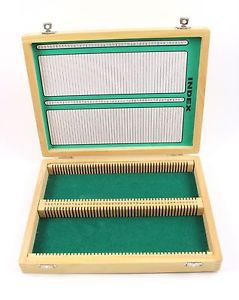 Wooden microscope slide storage box 100 slots for sale