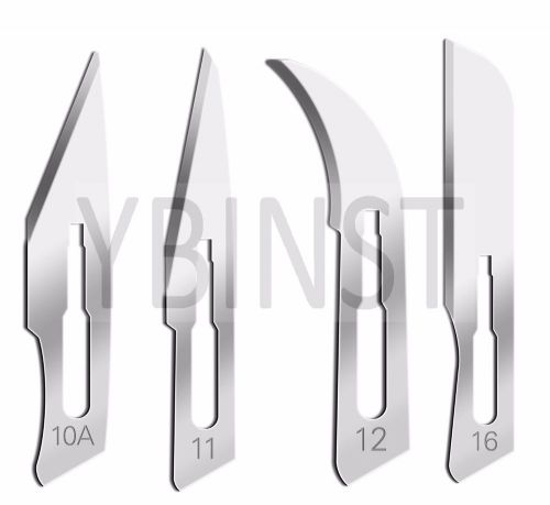 Lot of 100 pcs carbon steel sterile surgical scalpel blades #10a #11 #12 #16 for sale