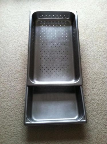 (2) VOLLRATH STEAM TABLE PANS - FULL SIZE - 1 REG, 1 PERFORATED - 2-1/2&#034; DEEP