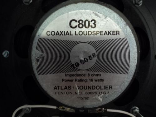 (2) Atlas Soundolier Coaxial Loudspeaker 8ohm  c803 + Built in crossover (B1B)