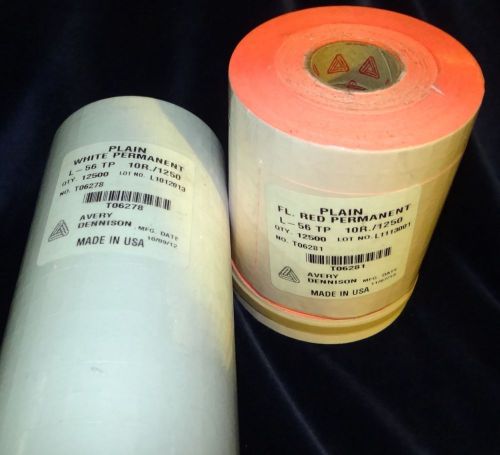16 avery dennison t06278 l56tp 10 rolls white pricing labels 6 red  for 216 180 for sale