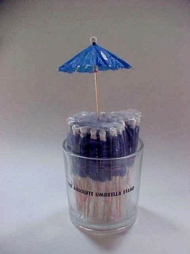 ABSOLUTE VODKA 50 Paper Drink Umbrells with Glass -- NEW &amp; CUTE!
