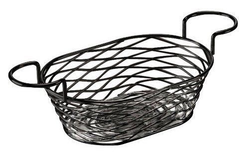 American Metalcraft BNBB692 Oblong Birdnest Wire Basket with Ramekin Holder,