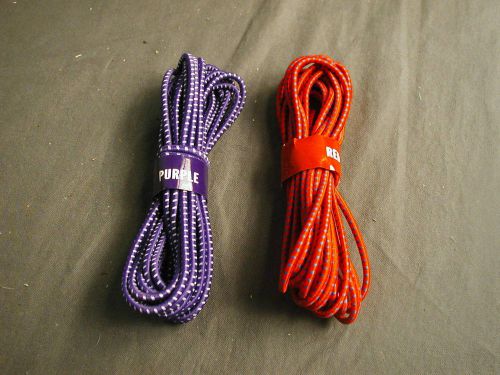 Red &amp; purple elastic cord - new - apr 4 feet each for sale