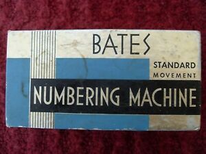 Vintage Bates Standard Movement Numbering Machine 6 Wheel, Type A, pre-owned