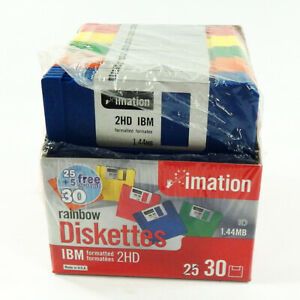 Imation Rainbow Diskettes IBM Formatted 2HD 1.44MB Open Box of 29