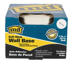 M-D Building Products 93229 Adhesive Ribbed Back Vinyl Wall Base 4 in. x 20 ft.