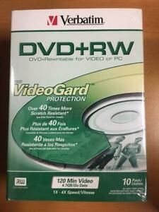 Verbatim DVD+RW 4.78GB,120 Min Video in DVD Case #95134 FREE FDX 2 DAY AIR,10PK