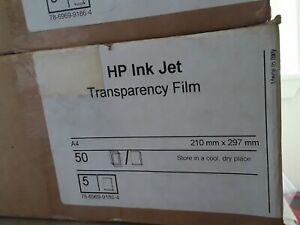 Transparency Film HP Color Ink Jet Printers 50 Sheets 210297 mm (8.5x11) NEW