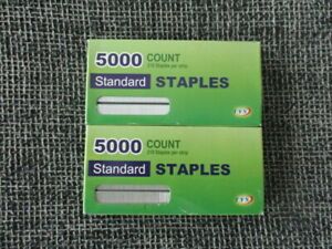 2 boxes of 5000 Count Standard Staples, 1/4&#034; Length, 210 per strip