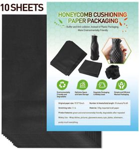 Honeycomb Cushioning Paper 10 Sheets Eco-friendly Alternative to Bubble Black 12