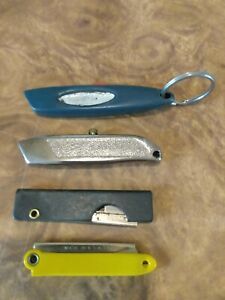 Lot of 4 razor knives box cutter key chain utility knife
