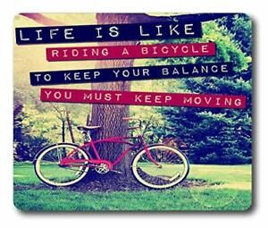 Mouse Pad Custom Motivational Quotes Life is Like Riding a Bike Ir-04
