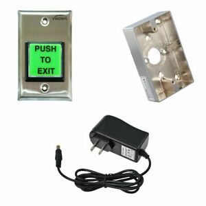 Visionis VIS-7000 Green Push to Exit Button with Gang Box and/or Power Supply