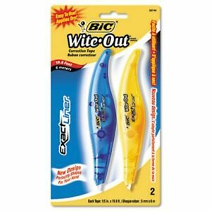 Bic Wite-Out Exact Liner Correction Tape Pen, 1/5&#034; x 236&#034;, 2/Pack (BICWOELP21)