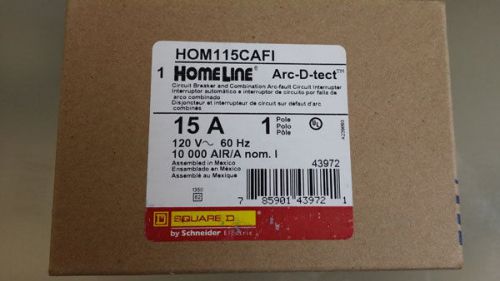 Square d homeline hom115cafic hom115cafi arc-fault combo 15a used for sale