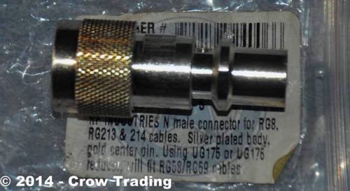 RF Industries RFN 1001 S Type N Male Connector for RG8, RG213 RG214 Cables