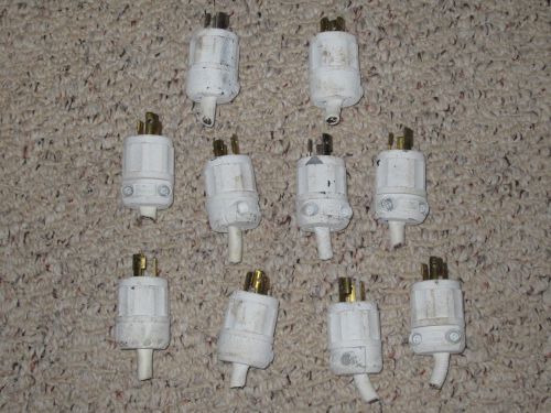 Used Lot of 10 Leviton 15 amp 277 Volt plugs  model number NEMA L7-15