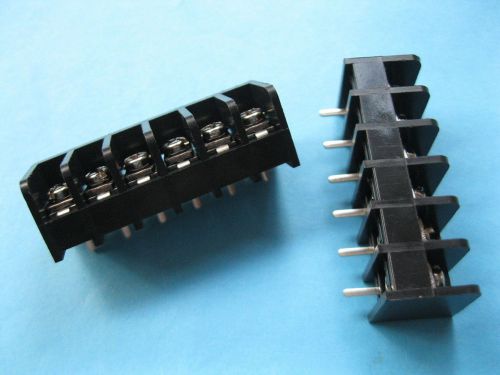 50 pcs black 6 pin 6.35mm screw terminal block connector barrier type dc29b for sale