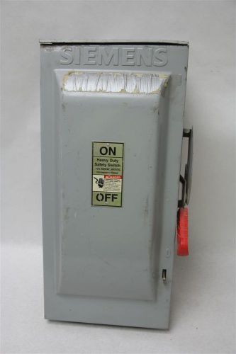 Siemens heavy duty switch hf363r w/ 100a/600vac and 3 fusetron frs-r-100 fuses for sale