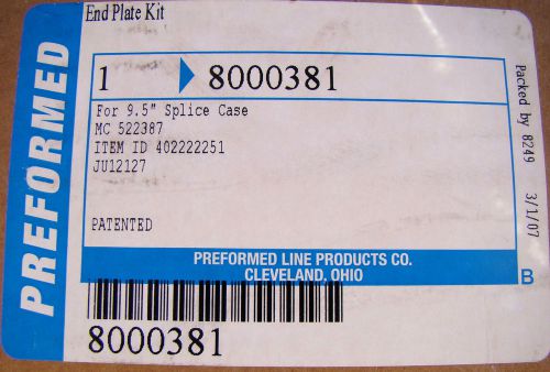 PLP 8000381 9.5&#034; END PLATE KIT 2 PER BOX DRILLABLE 2 SECTION  NEW