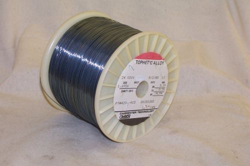 Carpenter technology tophet c alloy 24 0201 wire 1.6926 ohm per foot full roll ? for sale