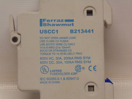 Ferraz shawmut ultrasafe uscc1 600v 30a fuse holder b213441 (r2-2-27) for sale