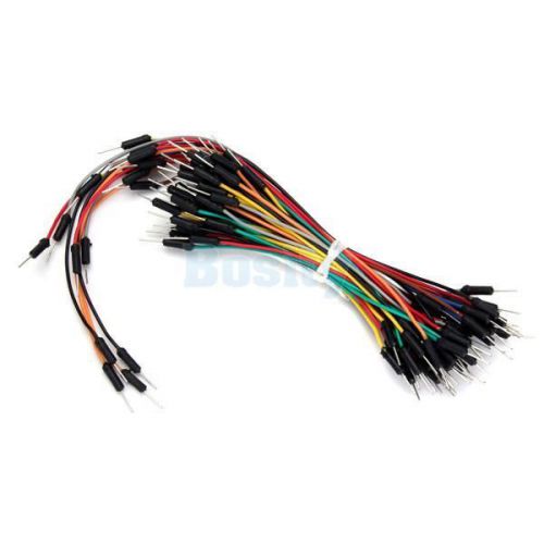 65pcs reusable mixed color male to male solderless breadboard jump cable wires for sale
