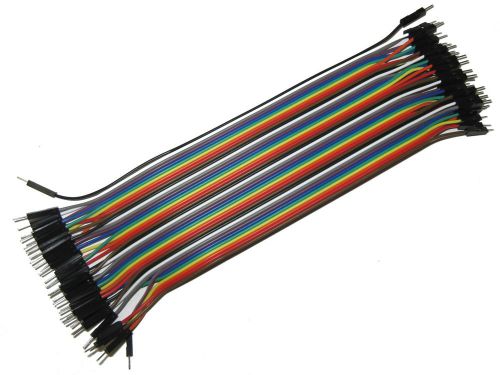 10x male/male color ribbon flat cable jumper dupont 40-wire 20cm 1p-1p 2.54mm for sale