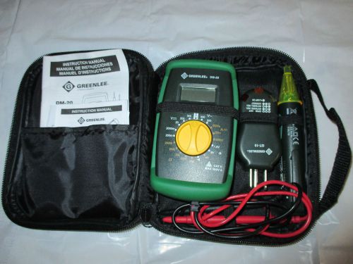 Greenlee dm-20 basic electrical circuit test w/case, gt-11,gt-10&amp; voltage tester for sale