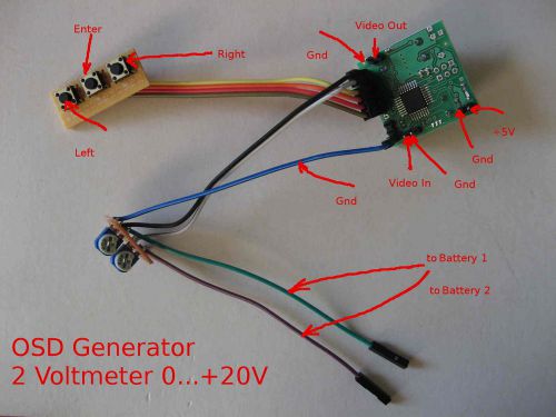New max7456 pal ntsc crosshair generator kit osd battery voltage measurement for sale