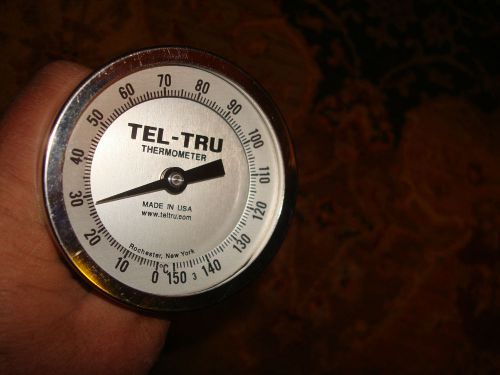 TEL-TRU 316 STAINLESS STEEL 150 C DEGREE  THERMOMETER 6&#034; WELL 1/2 OR 3/4&#034; NPT