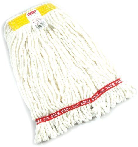 Rubbermaid Commercial FGA21106 Web Foot Shrinkless Wet Mop  Small  1&#034; Yellow Hea