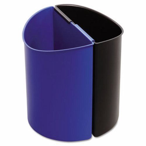 Safco Desk-Side Recycling Receptacle, 7 gal, Black and Blue (SAF9928BB)