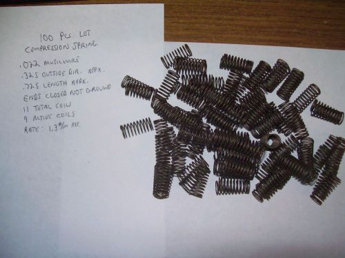 Compression spring lot 100 pcs.  1.3 #/in appx.  appx .725 long for sale