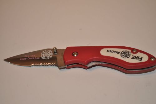 Fire fighter folding pocket knife - service thru courage fd no reserve for sale