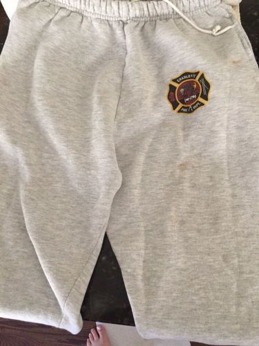 Charlotte Fire  Dept Issued Sweat Pants And T-shirt Both XL