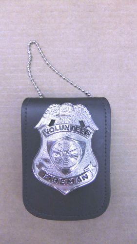 Legal justice courtroom officer badge &amp; id holder leather wear on neck or belt for sale