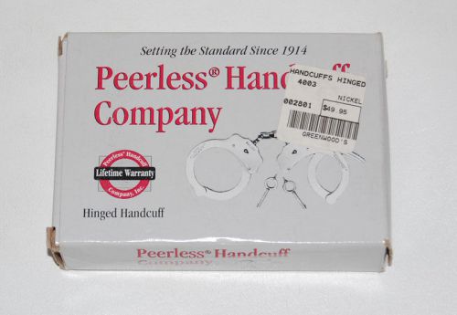 Brand new peerless hinged handcuffs nickel model 801 plus 2 keys for sale